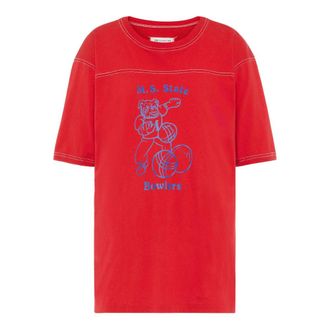 Maison Margiela T Shirt Rosso, Blu-Donna