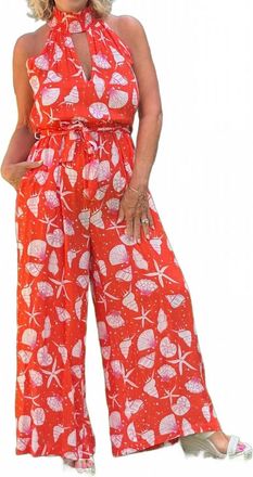America & Beyond Coralina Jumpsuit In Bright Shell Print