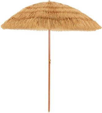 Costway Costway - Sombrilla de Playa de 200 cm de Apariencia de Paja Parasol para Jardín Mercado Patio Sombrilla Inclinable Sin Base
