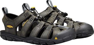 Keen Sandale KEEN CLEARWATER CNX LEATHER, Herren, Gr. 42,5, schwarz (magnet, schwarz), Leder, Synthetik, Schuhe Sandale