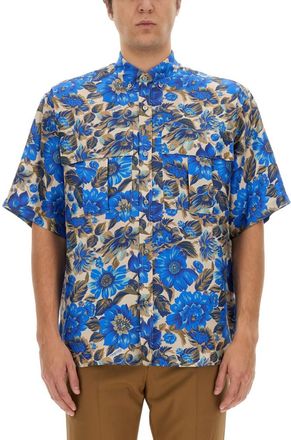 Moschino Blue Relaxed Floral Shirt