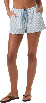 O'Neill Brenda Stripe Shorts in Tofu/Blue at Nordstrom, Size Xx-Large
