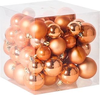 Beliani Set Di 60 Palline Di Natale In Materiale Sintetico Rame Lovatnet