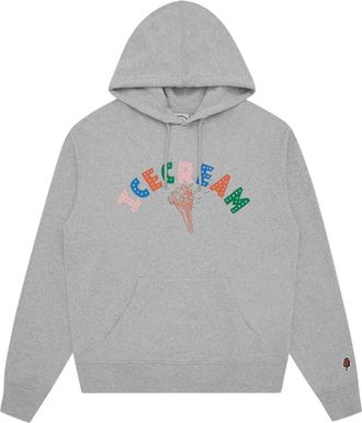 Icecream Felpa con stampa cono gelato e cappuccio - Grigio