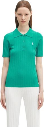 Sporty & Rich SRC Ribbed Polo - Tops - Mujer - Verde - L