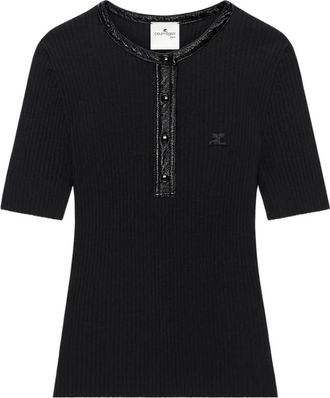 Courr&egrave;ges Top - Dames - T-shirts - Zwart - XS - Tops