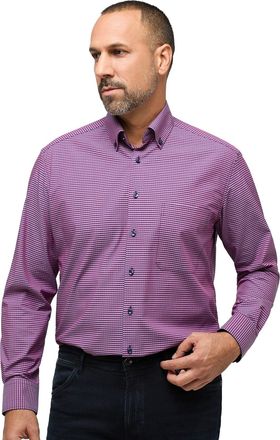 Eterna casual overhemd Comfort Fit roze blauw geruit katoen
