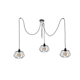 Netlighting Soho Cluster Pendant Ceiling Light Wood 3x E27 in Black