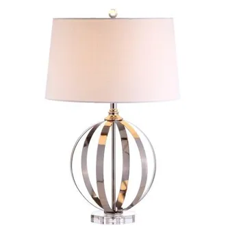 Jonathan Y Designs Logan 26 Metal Orb LED Table Lamp, Polished Nickel in Polished Nickel/clear at Nordstrom