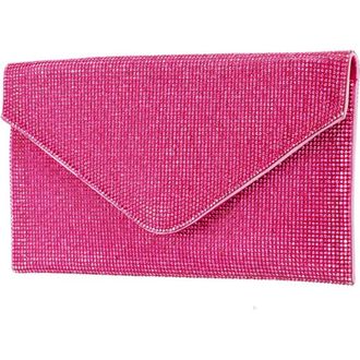 Nina Crystal Envelope Clutch in Ultra Pink at Nordstrom