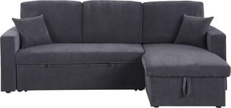 Habitat et Jardin Habitat Et Jardin - Sof&aacute; Esquinero Convertible De Pana <> - 3 Asientos - Gris