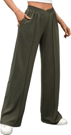 Generic Womens Sweatpants Elastic Waist Straight Leg Trousers Soft Comfortable Loose Fit Sweat Pants 2025 Fall Casual Athletic Joggers with Pockets Black