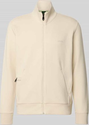 HUGO BOSS Regular Fit Sweatjacke aus Baumwoll-Mix Modell SKAZ in Offwhite, Größe XXXL