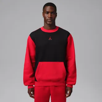 Nike Jordan Mens Jordan Brooklyn Fleece Crew-Neck Sweatshirt in Black | IM8978-011