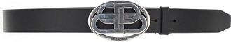 Balenciaga Oval BB leather belt Man 100