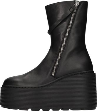 Vic Mati&eacute; Schoenen, Dames, Zwart, 39 EU, Leer, Elodie Wedge Enkellaars