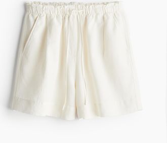 H&M Schlupfshorts aus Leinenmix - Weiss