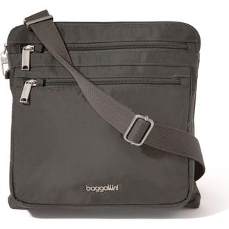 Baggallini Securtex Anti-Theft Large Crossbody Bag in Charcoal at Nordstrom