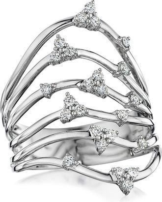 Hueb Luminus Stacked Diamond Ring in White Gold at Nordstrom, Size 7