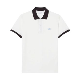 Lacoste Polo Shirts, male, White, Size: M/L Classic Fit Contrast Rib Polo