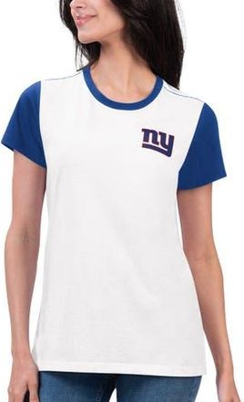 G-III 4Her by Carl Banks Womens G-III 4Her by Carl Banks White/Royal New York Giants Fashion Illustration T-Shirt at Nordstrom, Size Xx-Large