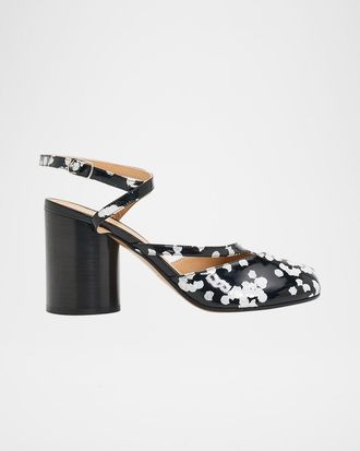 Maison Margiela 80mm Tabi Confetti Patent Leather Pumps