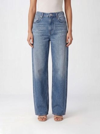 Rag & Bone Jeans wide leg a vita alta in denim di cotone a cinque tasche