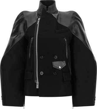 sacai Leather Jassen - Dames - Zomerjassen - Zwart - S - Jassen