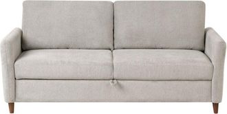 Beliani Beliani - Modern Upholstered 3 Seater Sofa Fabric with Storage Armrests Grey Mare
