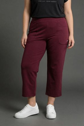 FAYN SPORTS 3/4-Hose FAYN SPORTS, Damen, Gr. 40, N-Gr, bordeaux, Single Jersey, Obermaterial: 95% Baumwolle, 5% Elasthan, bequem 3/4-L&auml;nge, Hosen 3/4-Hose, mit el