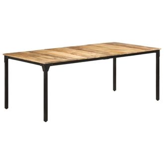 vidaXL Vidaxl - Mesa De Comedor Madera De Mango Rugosa 200x100x76 Cm