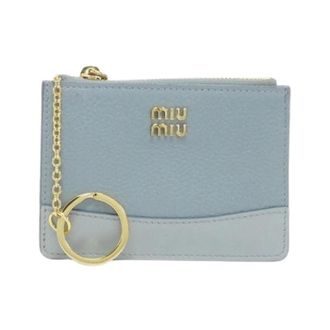Miu Miu Pre-owned Wallets, female, Blue, Size: ONE SIZE Pre-owned Daino Soft Calf coin key case