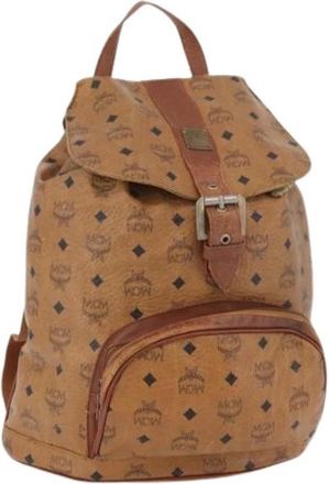 MCM Pre-owned PVC Leren Rugzak - Dames - Vintage Rugzakken - Bruin - ONE Size - Leer - Vintage