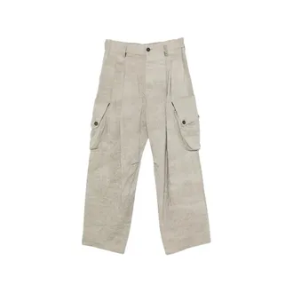 Ziggy Chen Wide Trousers, male, Beige, Size: M Wide Trousers