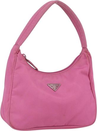 Prada Hobo Tessuto Pink Nylon Handbag (Pre-Owned)