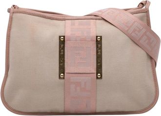 Fendi Pre-owned Textile Shoulder Bag - Dames - Vintage Schoudertas - Beige - ONE Size - Vintage