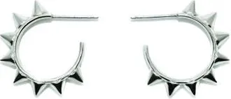 Fry Powers Enamel Sparkle Huggies in 14K Gold in Silver at Nordstrom, Size 7