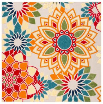 Safavieh Alfombra polipropileno marfil/naranja 160 x 160 cm