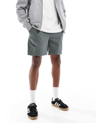 Only & Sons pull on twill shorts in dark teal-Green