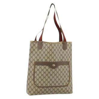 Gucci Pre-owned Tote Bags, female, Beige, Size: ONE SIZE Pre-owned Vintage GG Canvas Tote Bag