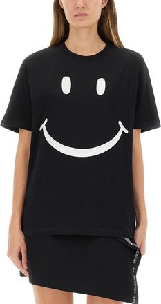 Moschino Black Graphic Crew Neck T-Shirt