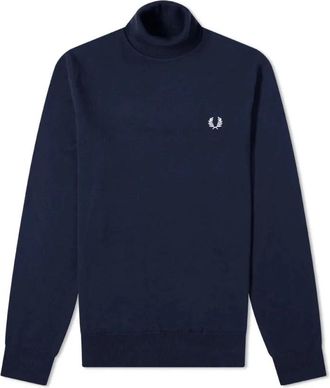 Fred Perry Roll Neck Knit - Heren - Coltruien - Blauw - XL - Katoen - Truien & Vesten