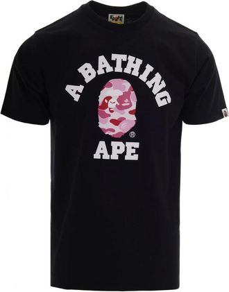 A Bathing Ape A Bathing Ape, Tops, Heren, Zwart, L, Katoen, T-shirt met print op de voorkant