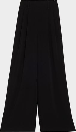 Akris Florina High-Rise Pleated Crepe Wide-Leg Pants