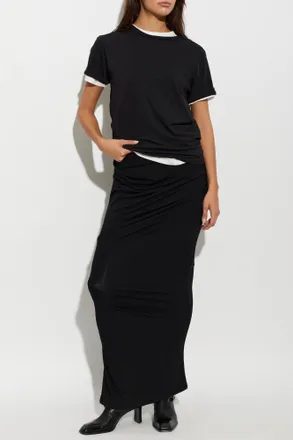 Entire studios Crew Neck T-shirt, Womens, Black