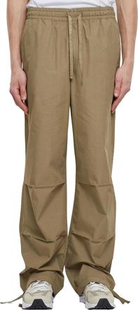 Urban Classics Heren Popeline Wijde Broek (Khaki)