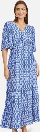 Yumi Maxi Dress With Cross Over Back in Blue at Nordstrom, Size 12