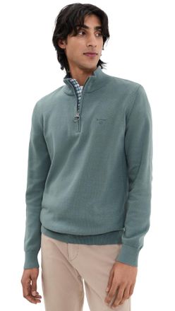 Barbour Mens Cotton Half Zip Sweater (UK, Alpha, XXL, Regular, Regular, Vintage Teal)