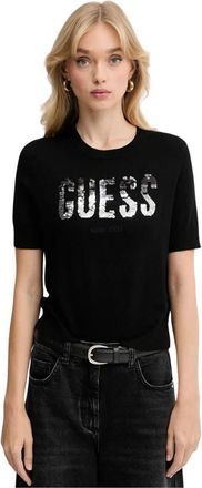 Guess Layla T-shirt - Dames - Ronde hals truien - Zwart - S - Truien & Vesten