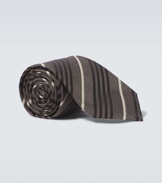 Saint Laurent Striped silk tie